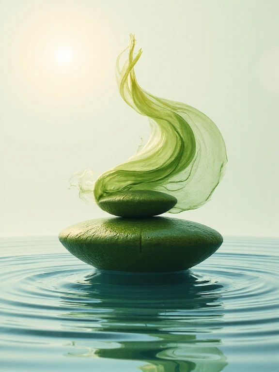 Abstract representation of balance and harmony with natural elements
