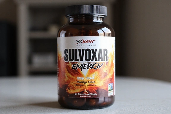 Sulvoxar Energy Boost supplement bottle