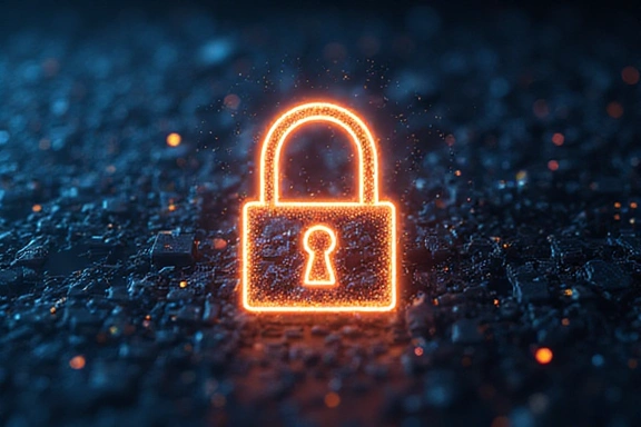 Digital privacy concept with padlock and binary code